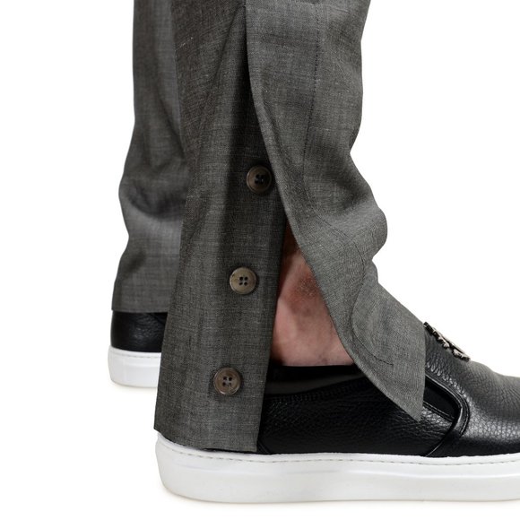 Versace Men's Wool Mohair Gray Dress Pants - Picture 5 of 7
